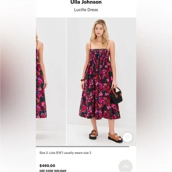 NWT • Ulla Johnson Lucille Hibiscus Dress - Picture 3 of 7